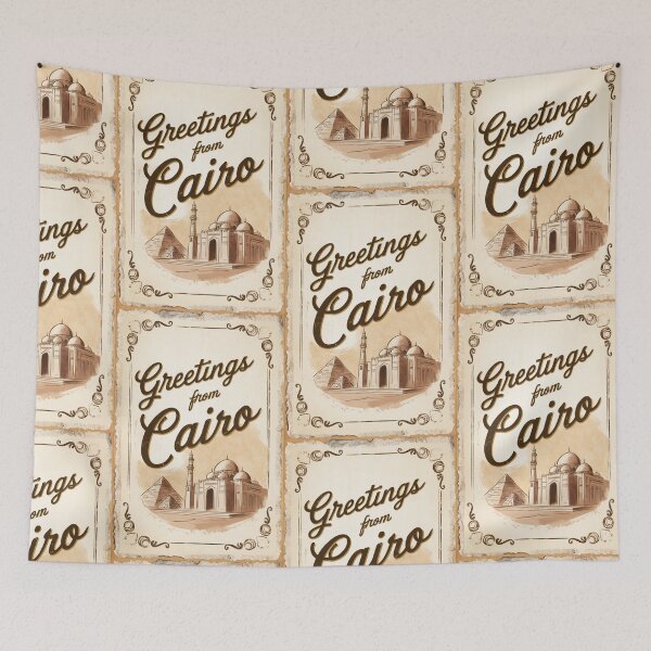 Item preview, Greetings from Cairo Egypt Argentina Vintage Travel Retro Postcard Design designed and sold by TravelPostcardGems.