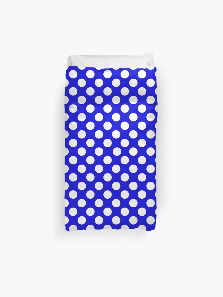 Royal Blue And White Polka Dots Duvet Cover By Orikall Redbubble