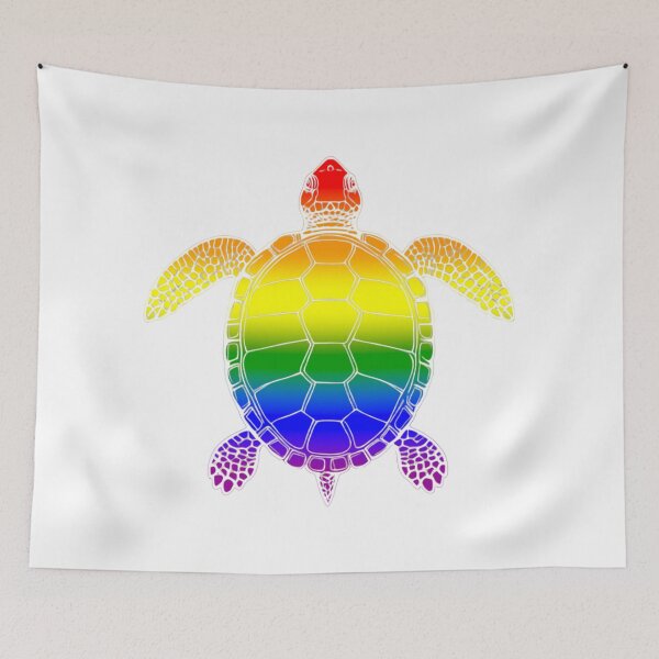 Item preview, Vibrant LGBTQ+ Rainbow Turtle Illustration designed and sold by Travelslightly.