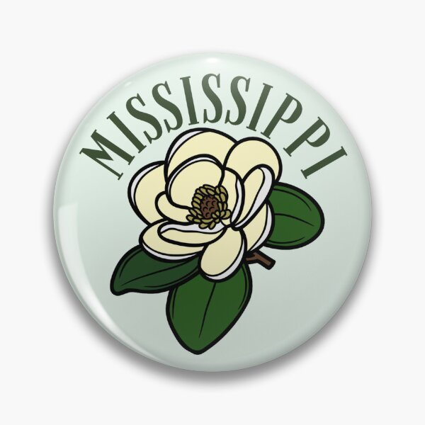 Item preview, Old-Fashioned Mississippi Magnolia - Green Text (State Flowers) designed and sold by TimelessLocales.