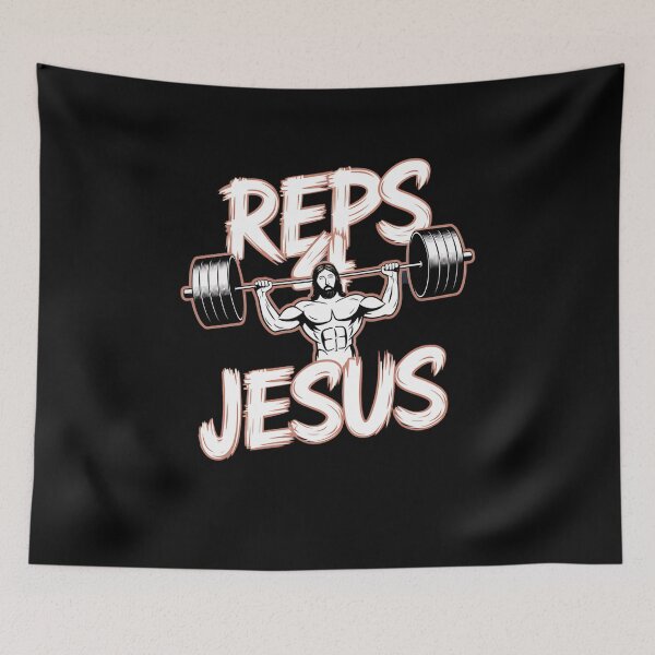Item preview, Reps 4 for Jesus Funny Christian Gym Workout Design designed and sold by Karsten Stier.
