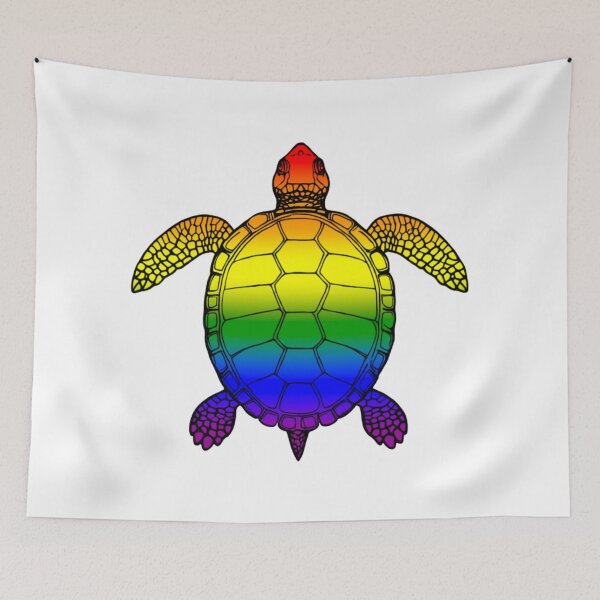 Item preview, Vibrant LGBTQ+ Rainbow Turtle Illustration designed and sold by Travelslightly.