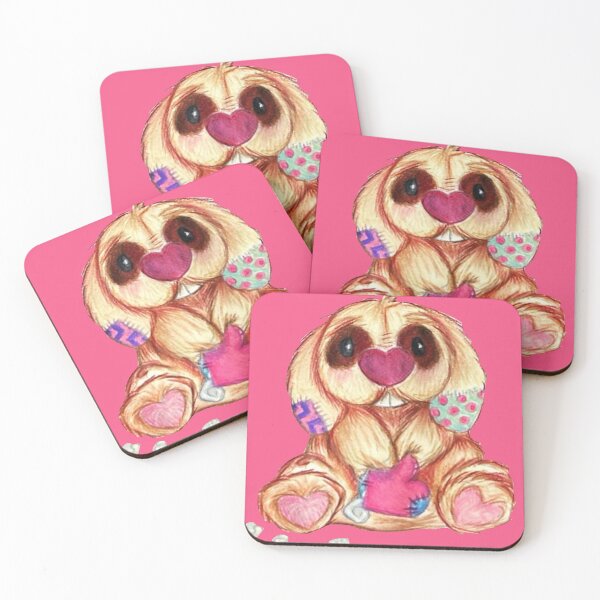 Item preview, Valentine Bunny - Stuffed with LOVE - BRIGHT PINK designed and sold by MyBottomShelf.