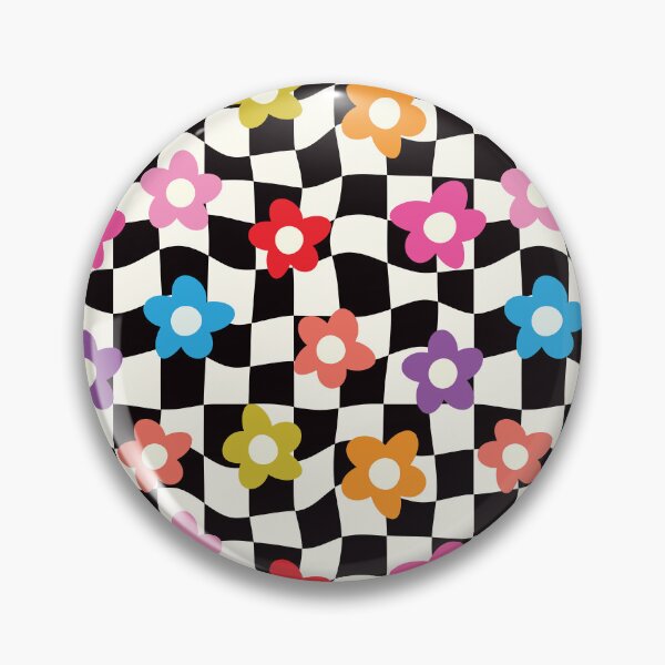 Item preview, Wavy Checkered Rainbow Floral Pattern designed and sold by newburyboutique.