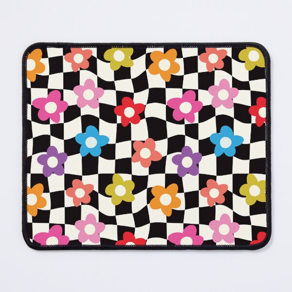 Item preview, Wavy Checkered Rainbow Floral Pattern designed and sold by newburyboutique.