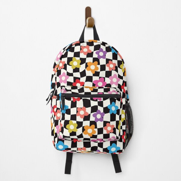 Item preview, Wavy Checkered Rainbow Floral Pattern designed and sold by newburyboutique.