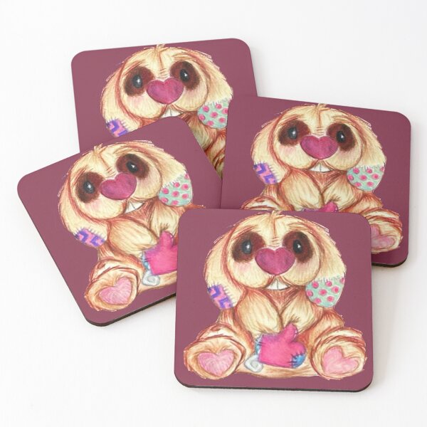 Item preview, Valentine Bunny - Stuffed with LOVE - DULL PINK designed and sold by MyBottomShelf.