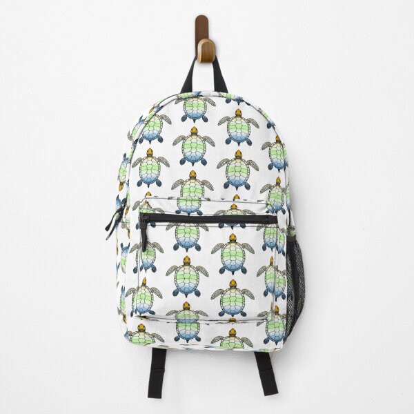 Item preview, Vibrant AroAce Agender Pride Turtle Illustration designed and sold by Travelslightly.