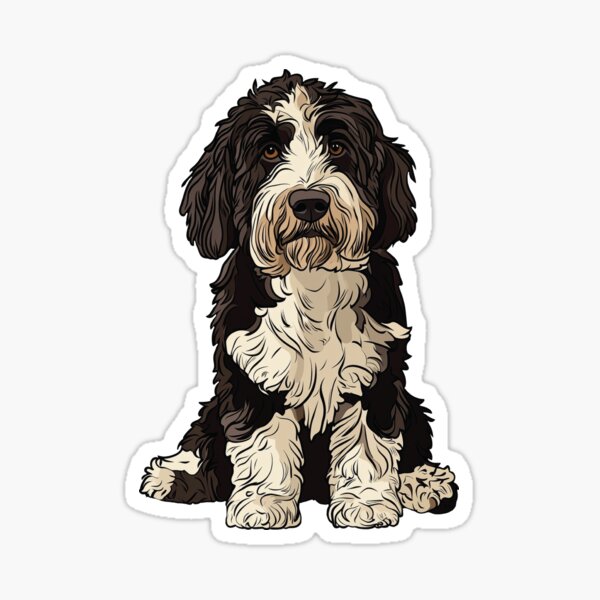 Sheepadoodle Dog Illustration Sticker