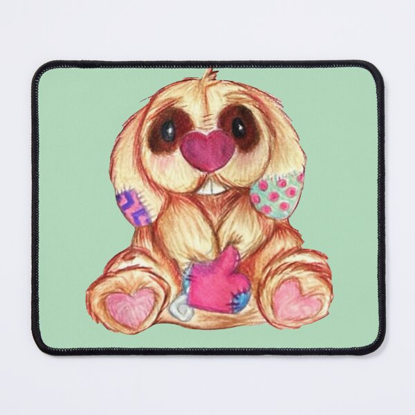 Item preview, Valentine Bunny - Stuffed with LOVE -- MINTY PINK designed and sold by MyBottomShelf.