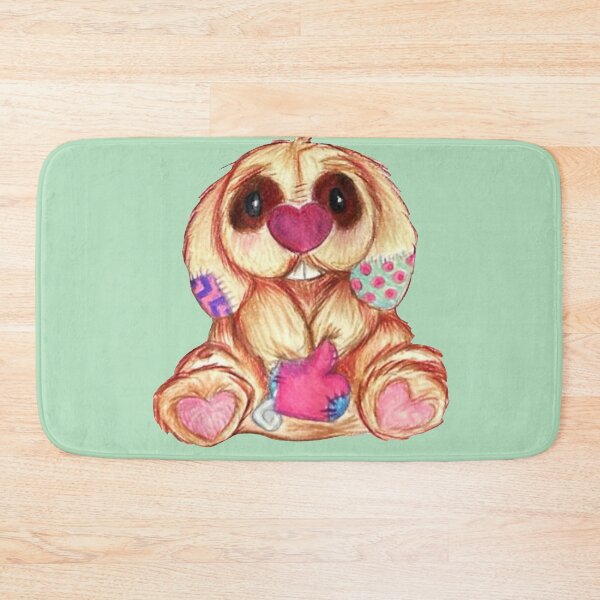 Item preview, Valentine Bunny - Stuffed with LOVE -- MINTY PINK designed and sold by MyBottomShelf.