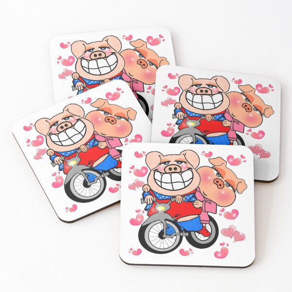 Item preview, Pigs They are going for a ride on a new motorcycle. designed and sold by Shirley cute art .
