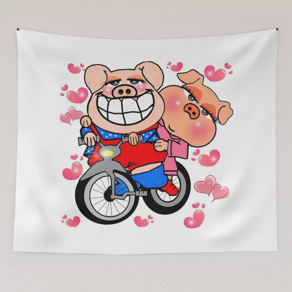 Item preview, Pigs They are going for a ride on a new motorcycle. designed and sold by Shirley cute art .