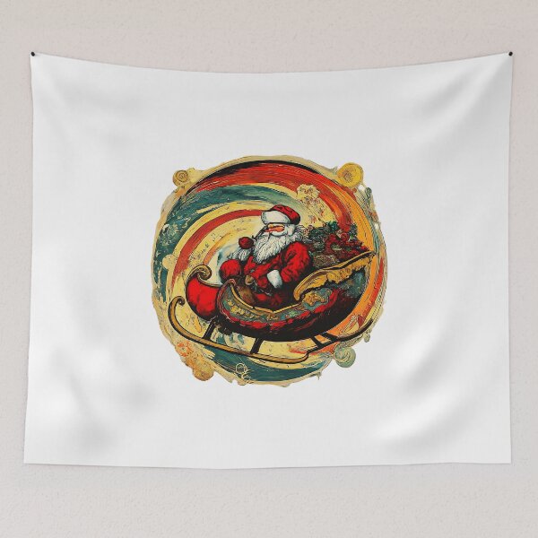 Item preview, Festive Santa Claus Sleigh Ride , Colorful Christmas Graphic , Holiday Season Fashion, Christmas Gift Idea designed and sold by Indyadizine.