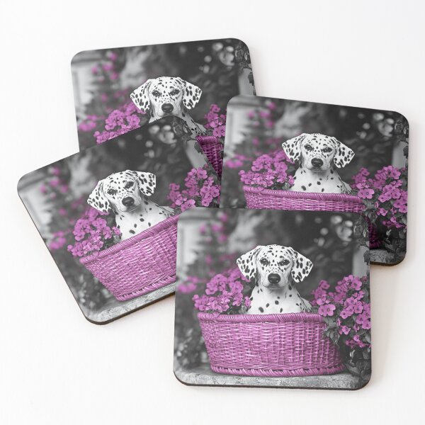 Item preview, Dalmatian In A Pink Basket designed and sold by Nocturne  Paws.