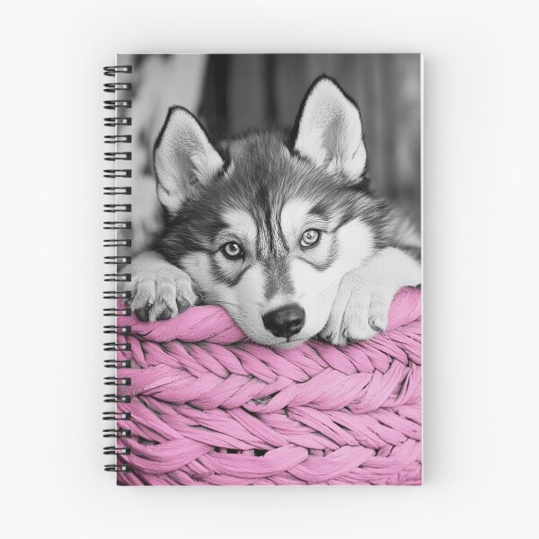 Item preview, Wolfdog In A Pink Basket designed and sold by Nocturne  Paws.