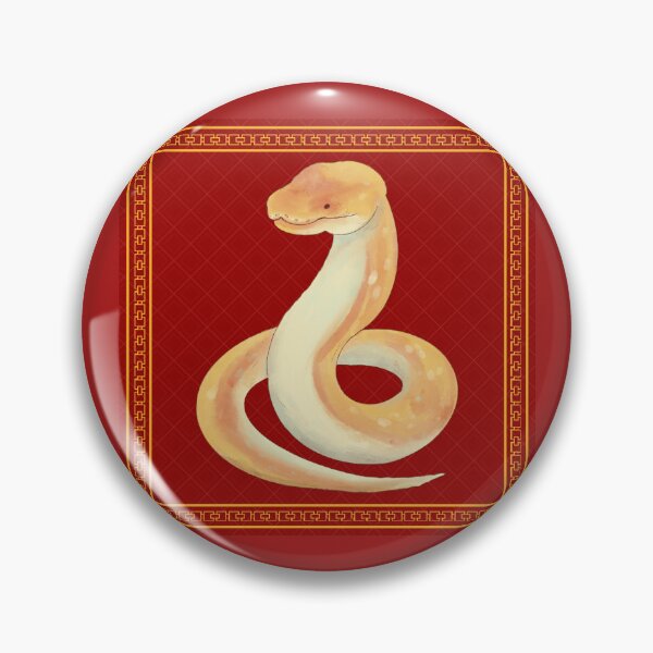 Item preview, Serpent's Charm: Chinese Year of the Snake Design in Red and Gold designed and sold by VintageArtByIda.