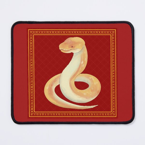 Item preview, Serpent's Charm: Chinese Year of the Snake Design in Red and Gold designed and sold by VintageArtByIda.
