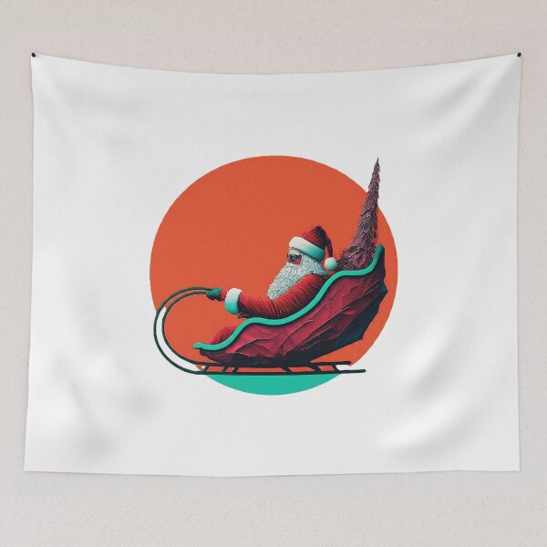 Item preview, Santa Claus in Sleigh , Holiday Christmas , Santa Graphic , Festive Holiday , Christmas Gift Idea, Santa Print  designed and sold by Indyadizine.