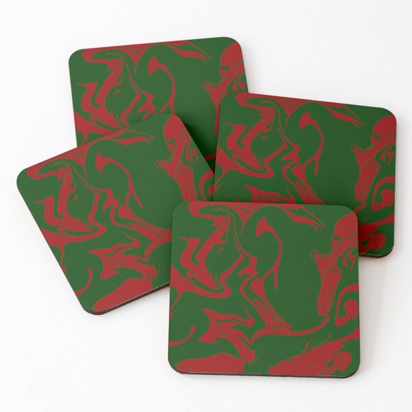 Item preview, Abstract Red and Green Swirl Art designed and sold by SamartkitDesign.