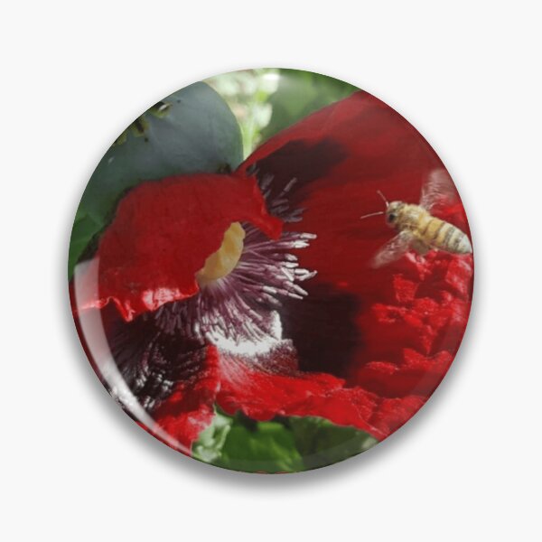 Item preview, Floral Oriental Poppy with Bee by Wagonesta  designed and sold by Wagonesta.