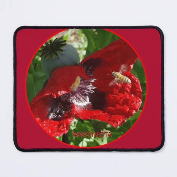 Item preview, Floral Oriental Poppy with Bee by Wagonesta designed and sold by Wagonesta.