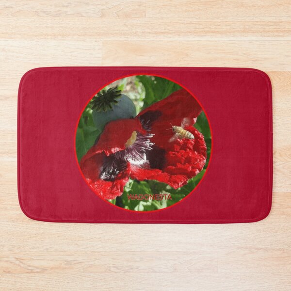 Item preview, Floral Oriental Poppy with Bee by Wagonesta  designed and sold by Wagonesta.
