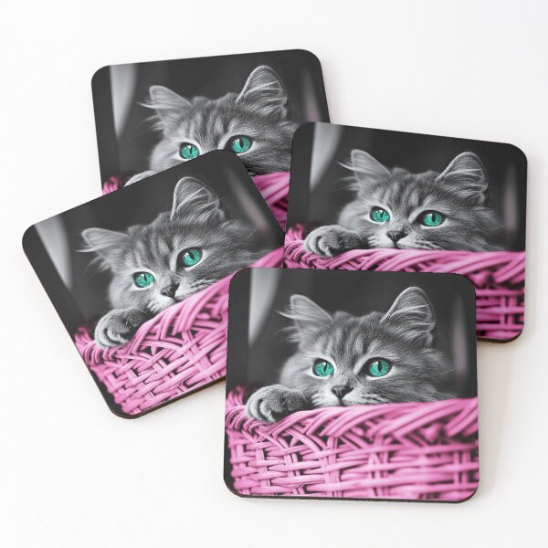 Item preview,  Siberian Cat In A Pink Basket designed and sold by Nocturne  Paws.