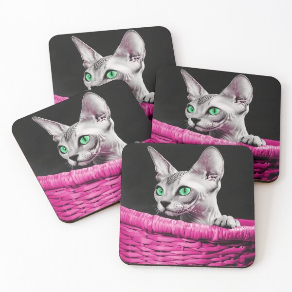 Item preview,  Sphynx Cat In A Pink Basket designed and sold by Nocturne  Paws.