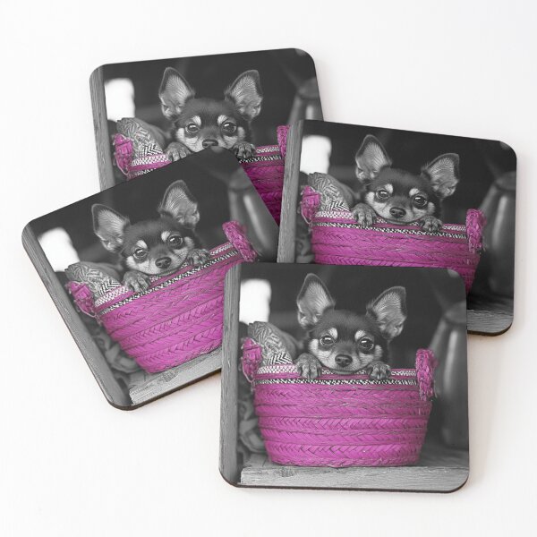 Item preview, Cute Chihuahua In A Pink Basket designed and sold by Nocturne  Paws.