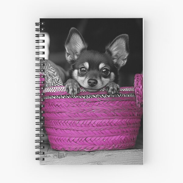 Item preview, Cute Chihuahua In A Pink Basket designed and sold by Nocturne  Paws.