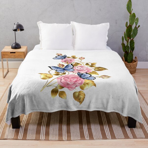 Item preview, Marco simétrico con rosas rosas y mariposas. designed and sold by Blackmoon9.