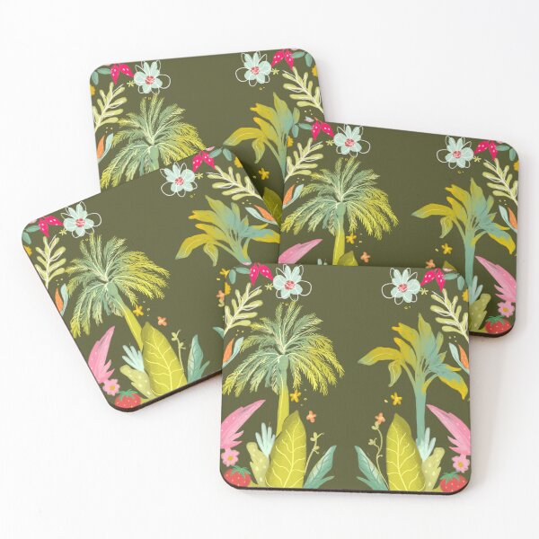 Item preview, Tropical Colorful Night Pattern Illustration  designed and sold by saramunera.