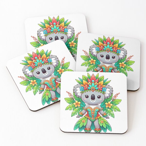 Item preview, Tropical Koala in Floral and Leaf Outfit   designed and sold by Koalangel.