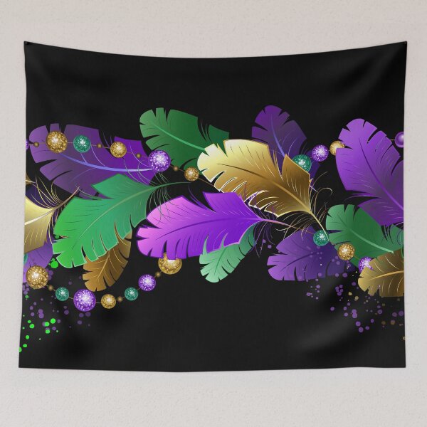 Item preview, Mardi gras feather border designed and sold by Blackmoon9.