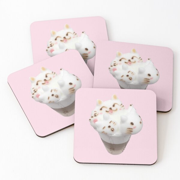 Item preview, super cute and delicious cup of coffe with adorable whipped cream kittens designed and sold by monzmoon.