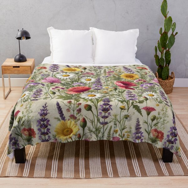 Item preview, Flores silvestres en primavera Arte botánico brillante y colorido designed and sold by ArtByMarkDesign.