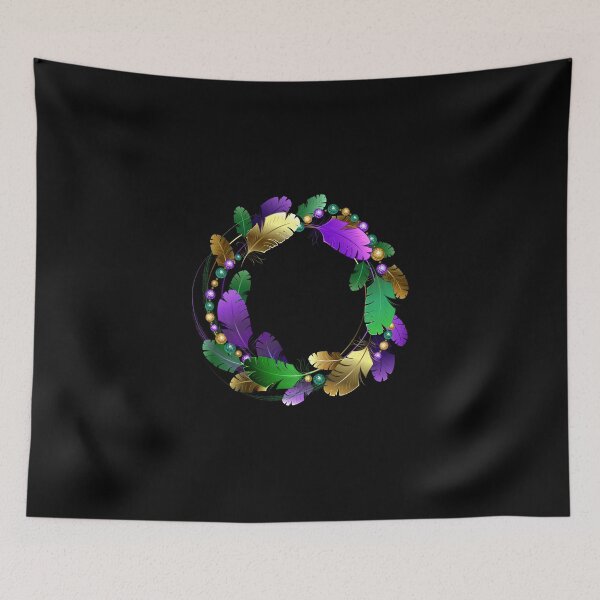Item preview, Mardi Gras feather wreath designed and sold by Blackmoon9.