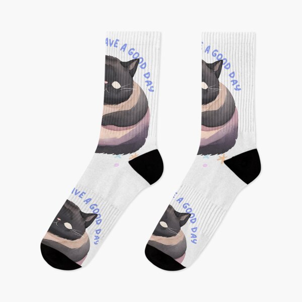 Item preview, Black Cat says "Have a good day" designed and sold by Vibes-vintage.