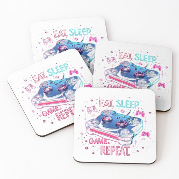 Item preview, Neon Gaming T Shirt | Eat Sleep Game Repeat Funny Gaming Tee designed and sold by InsightA.