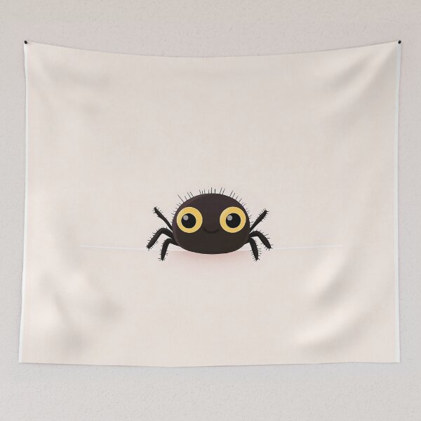 Item preview, Cute Cartoon Black Spider Illustration designed and sold by GoldenTealArts.