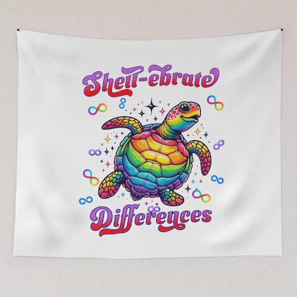 Item preview, Shell-brate Differences Rainbow Turtle Autism Awareness  designed and sold by BeansHotTees.