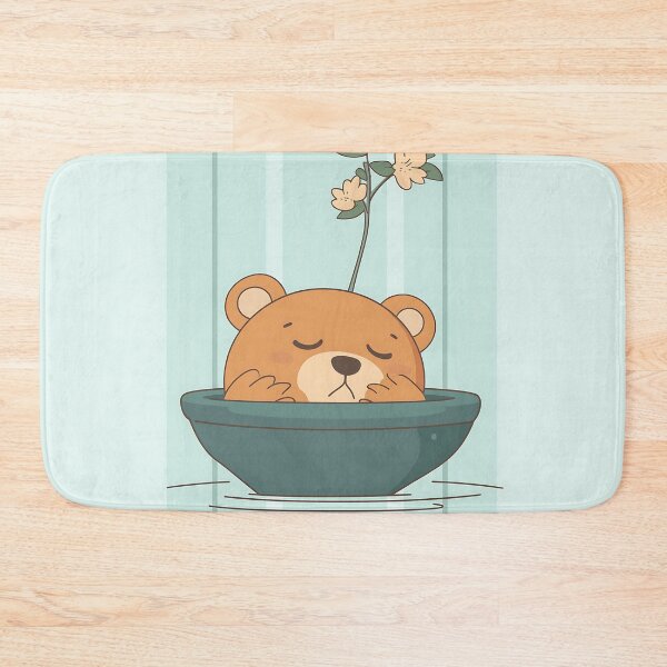 Item preview, Sleeping Bear Illustration With Flowers designed and sold by GoldenTealArts.