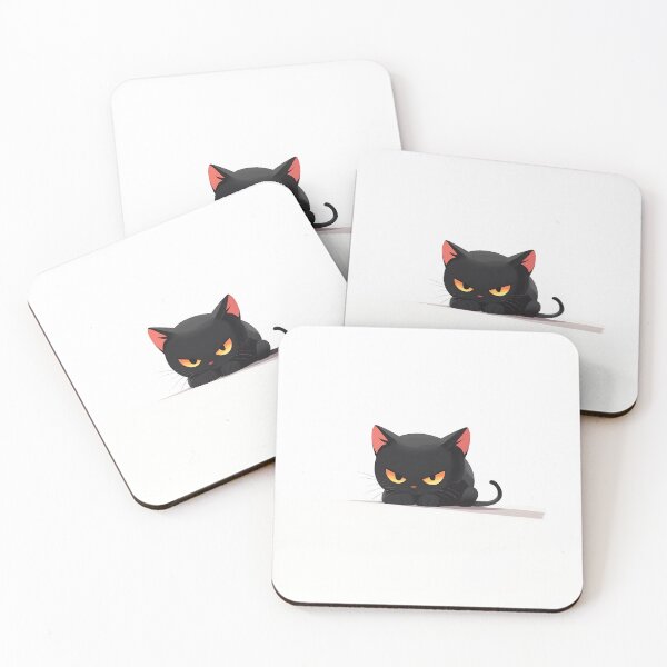 Item preview, Angry Black Cat Cartoon Illustration designed and sold by GoldenTealArts.