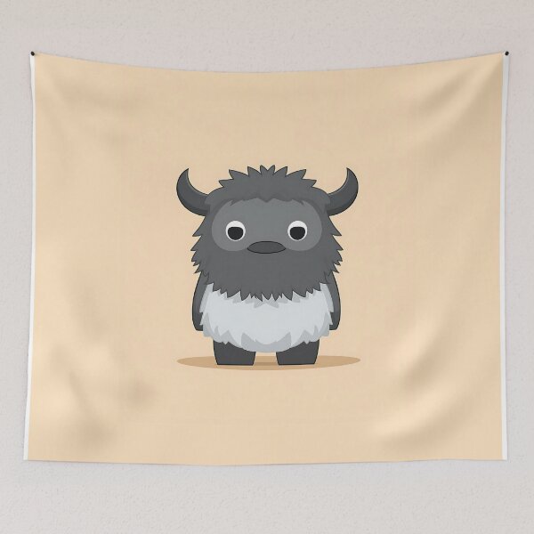 Item preview, Fluffy Baby Yak Minimalist Illustration designed and sold by GoldenTealArts.