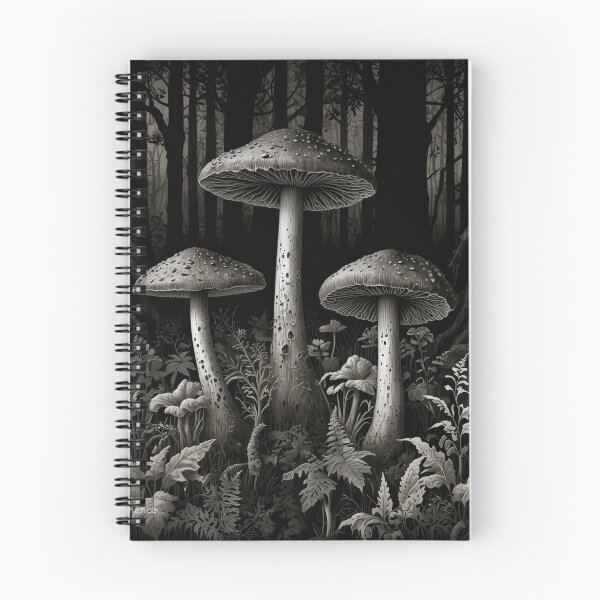 Item preview, Ethereal Forest Mushrooms - Monochrome Nature AI Art designed and sold by DanielC89.