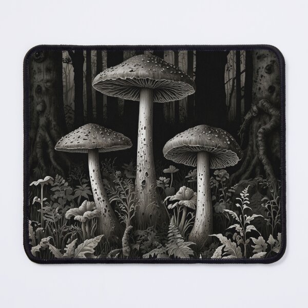 Artikelvorschau, Ätherische Waldpilze - Monochrome Natur-KI-Kunst entworfen und verkauft von DanielC89.