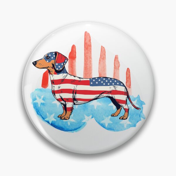 Item preview, dashhound Cute and Vintage Dachshund Art.With colors of usa designed and sold by swiftbinaries.