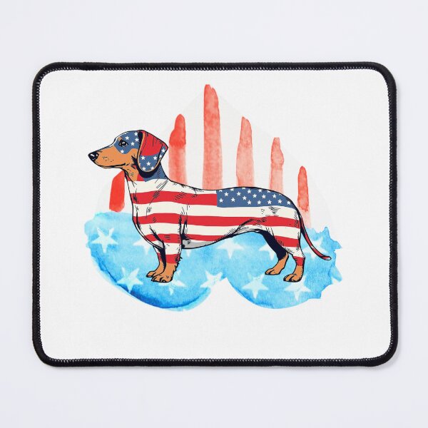 Item preview, dashhound Cute and Vintage Dachshund Art.With colors of usa designed and sold by swiftbinaries.