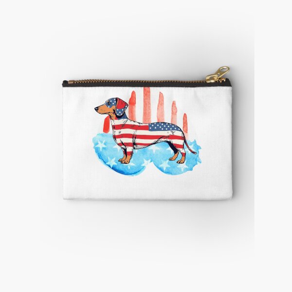 Item preview, dashhound Cute and Vintage Dachshund Art.With colors of usa designed and sold by swiftbinaries.